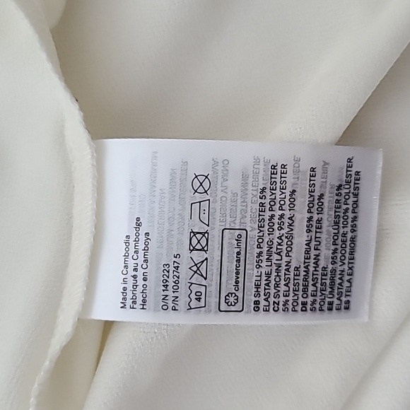 H&M cream off-white faux wrap surplice dress in XL, NWT - Picture 4 of 6